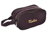 Kuber Industries Rexine Lightweight Travel Toiletry Bag Shaving Kit with Carrying Strap (Wine) 54KM4279